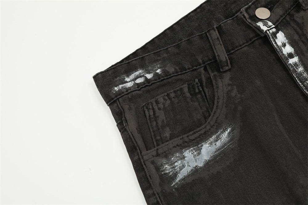 Punk Waste Soil Distressed Men Denim jeans pant Straight-leg Trousers - www.Shopthatapp.com #