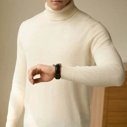 Pure Wool Thermal Slim Fit Turtleneck Sweater for Men - www.Shopthatapp.com #