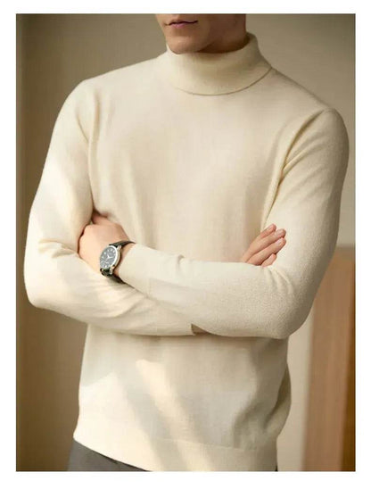 Pure Wool Thermal Slim Fit Turtleneck Sweater for Men - www.Shopthatapp.com #