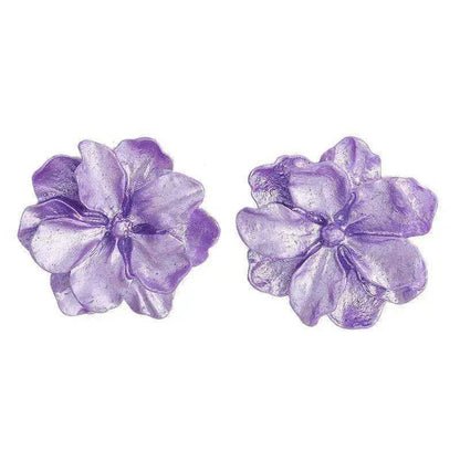 Purple Flower Internet Influencer Fairy Resin Stud Earrings For Women - www.Shopthatapp.com