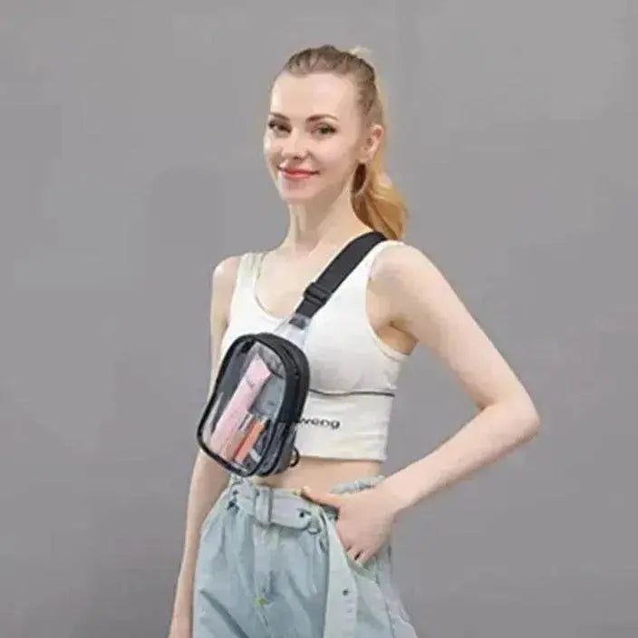 Pvc Transparent Chest Mini Travel Crossbody Waterproof Sports Bag - www.Shopthatapp.com