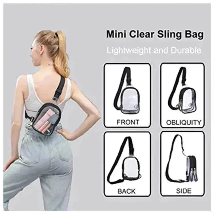 Pvc Transparent Chest Mini Travel Crossbody Waterproof Sports Bag - www.Shopthatapp.com