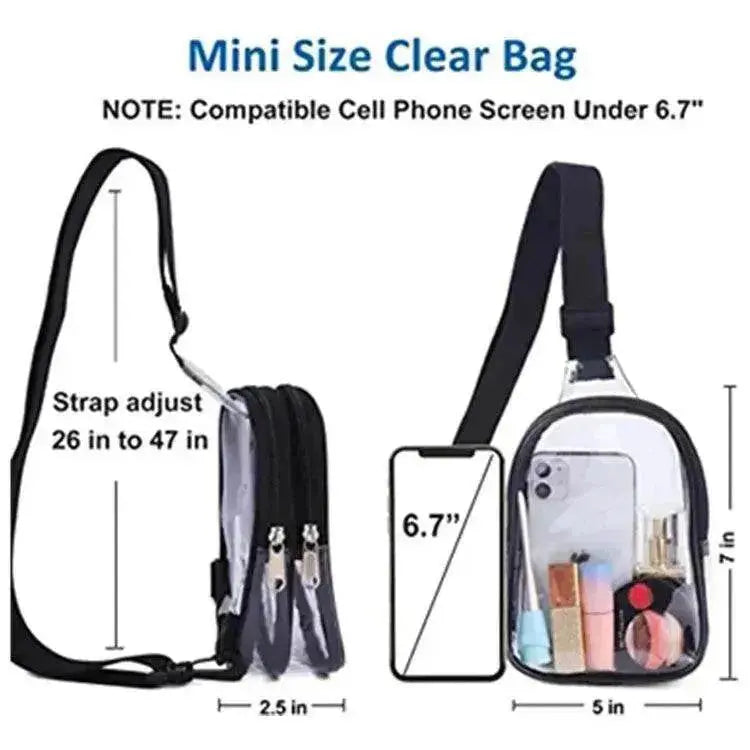 Pvc Transparent Chest Mini Travel Crossbody Waterproof Sports Bag - www.Shopthatapp.com