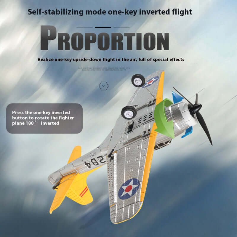 QF012 SBD Dauntless 4CH Brushless RC Warplane with Gyro & One-Key Stunts - www.Shopthatapp.com #