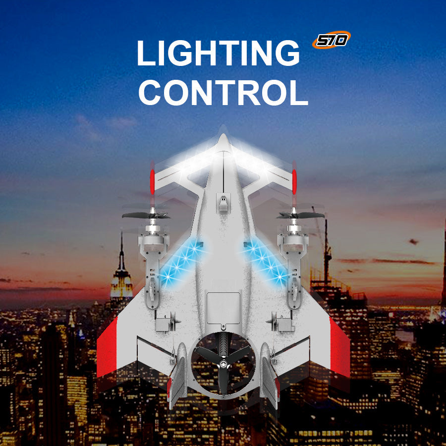QIDI 570 VTOL RC Plane Brushless with 7.4V Battery, LED Lights & Crane Mode - www.Shopthatapp.com #