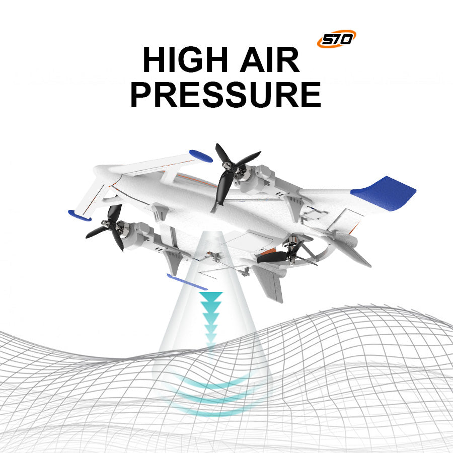 QIDI 570 VTOL RC Plane Brushless with 7.4V Battery, LED Lights & Crane Mode - www.Shopthatapp.com #