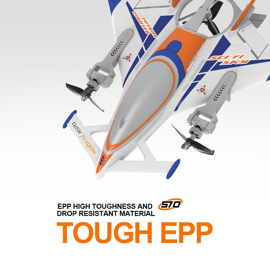 QIDI 570 VTOL RC Plane Brushless with 7.4V Battery, LED Lights & Crane Mode - www.Shopthatapp.com #