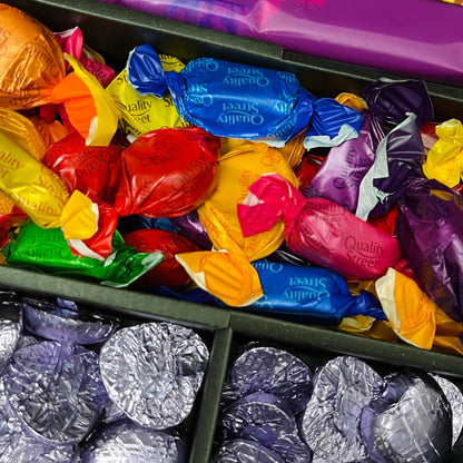 Quality Street Signature Chocolate Bouquet With Purple Roses-Food and beverage-www.Shopthatapp.com-HamperWell