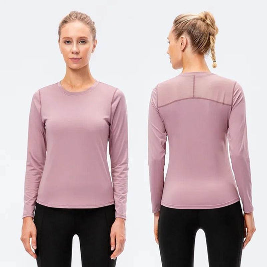 Quick Drying Breathable Long Sleeve Yoga Workout Gym T-shirt for women - www.Shopthatapp.com #
