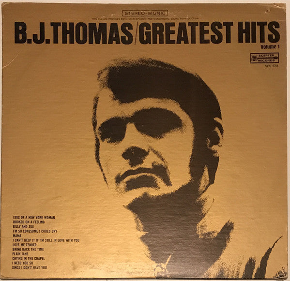 B.J. Thomas / Greatest Hits Volume 1 - LP USED - www.Shopthatapp.com