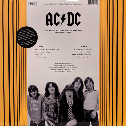 AC/DC / Live At The Old Waldorf San Francisco September 3, 1977. KSGA-FM (Red Vinyl) - LP - www.Shopthatapp.com