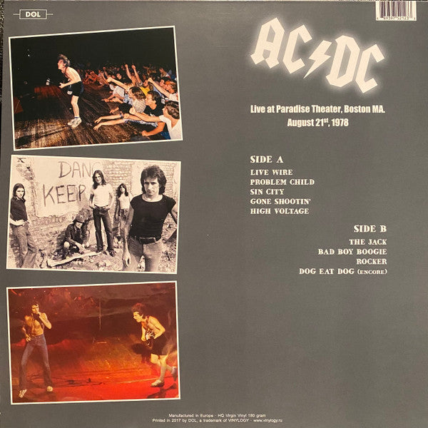 AC/DC / AC/DC Live at Paradise Theater, Boston MA. August 21st, 1978 - LP - www.Shopthatapp.com