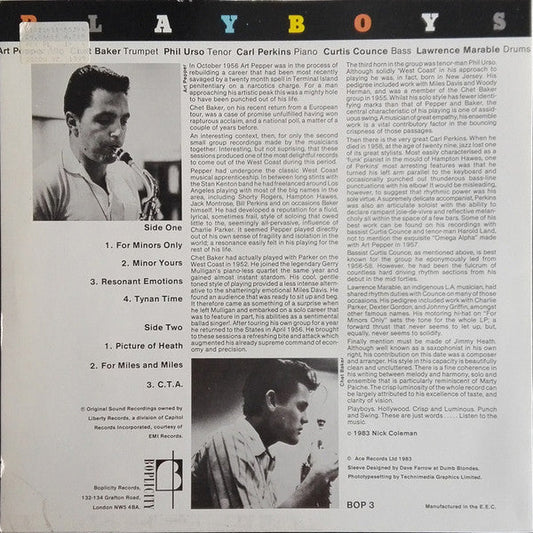 Chet Baker & Art Pepper / Playboys - LP USED - www.Shopthatapp.com