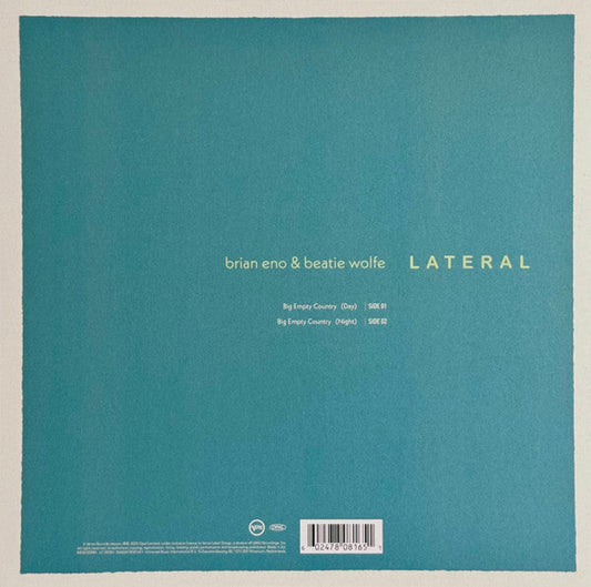 Brian Eno & Beatie Wolfe / Lateral - LP - www.Shopthatapp.com