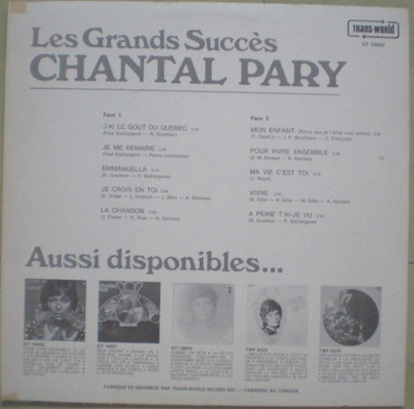 Chantal Pary / Les Grands Succès - LP USED - www.Shopthatapp.com