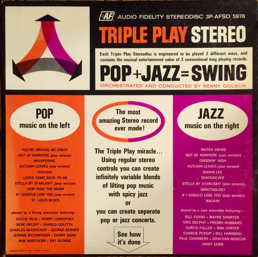 Benny Golson / Triple Play Stereo + Jazz = Swing - LP (used) - www.Shopthatapp.com