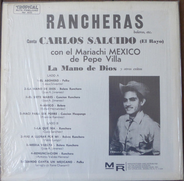 Carlos Salcido Con El Mariachi Mexico De Pepe Villa / Rancheras Boleros Etc. - LP (Used) - www.Shopthatapp.com