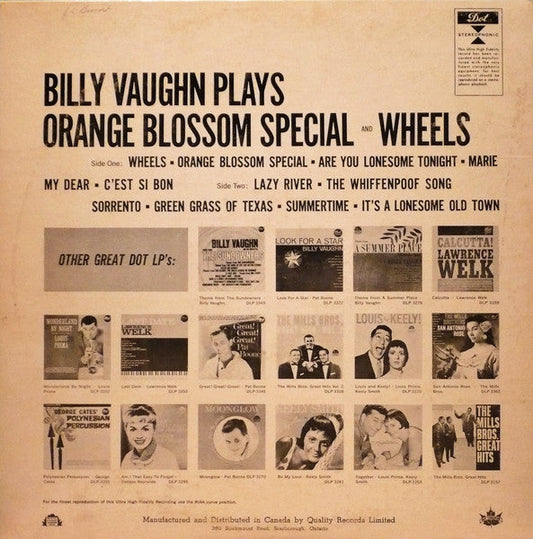 Billy Vaughn And His Orchestra / Orange Blossom Special And Wheels - LP USED - www.Shopthatapp.com