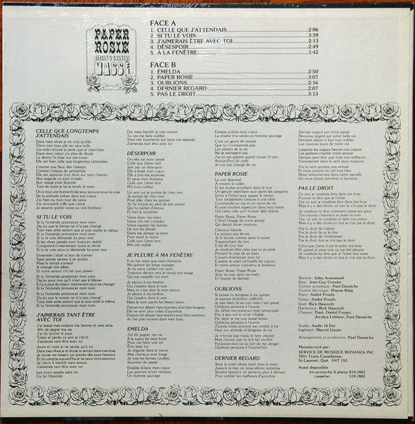 Chantal Et Rejean Massé / Paper Rosie - LP Used - www.Shopthatapp.com