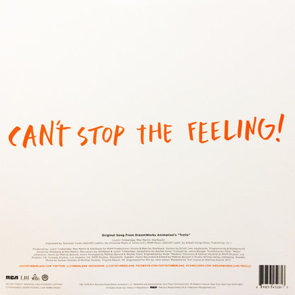 Justin Timberlaje / Can't Stop The Feeling! - LP 12'' orange Used - www.Shopthatapp.com