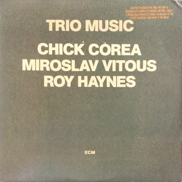 Chick Corea, Miroslav Vitous, Roy Haynes / Trio Music - LP (Used) - www.Shopthatapp.com