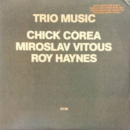 Chick Corea, Miroslav Vitous, Roy Haynes / Trio Music - LP (Used) - www.Shopthatapp.com
