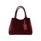 RB1004V | Bourse à main en Vera Pelle Made in Italy avec Tracollina amovible et attaches avec mousquetons en métal Canna di Fucile - Colore Rosso - Dimensions: cm 33 x 25 x 15 + Manici 13 cm