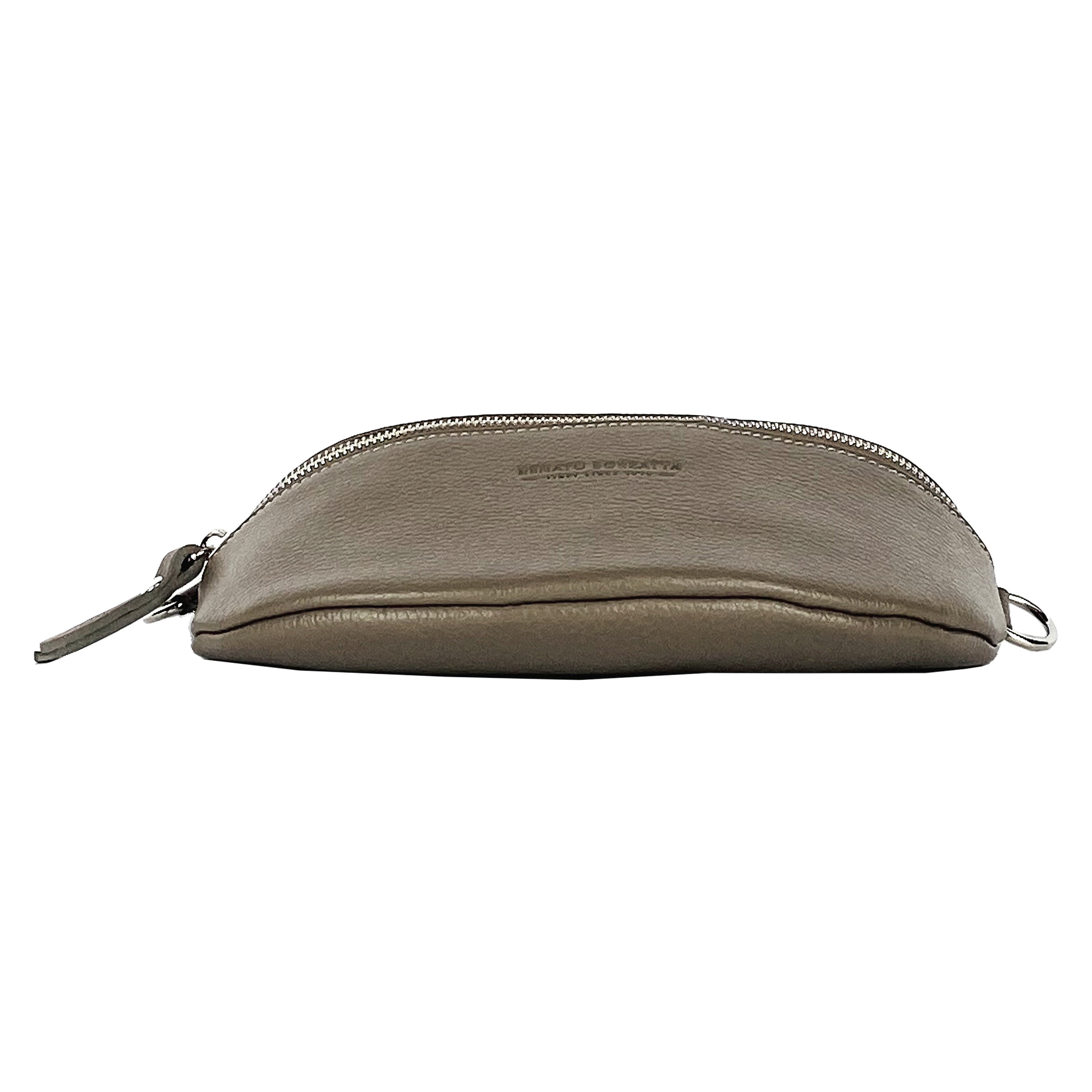 RB1015AQ | Marsupio con tracolla removibile in Vera Pelle Made in Italy. Attacchi con moschettoni in metallo Nickel Lucido - Colore Taupe - Dimensioni: 24 x 14 x 7 - www.Shopthatapp.com
