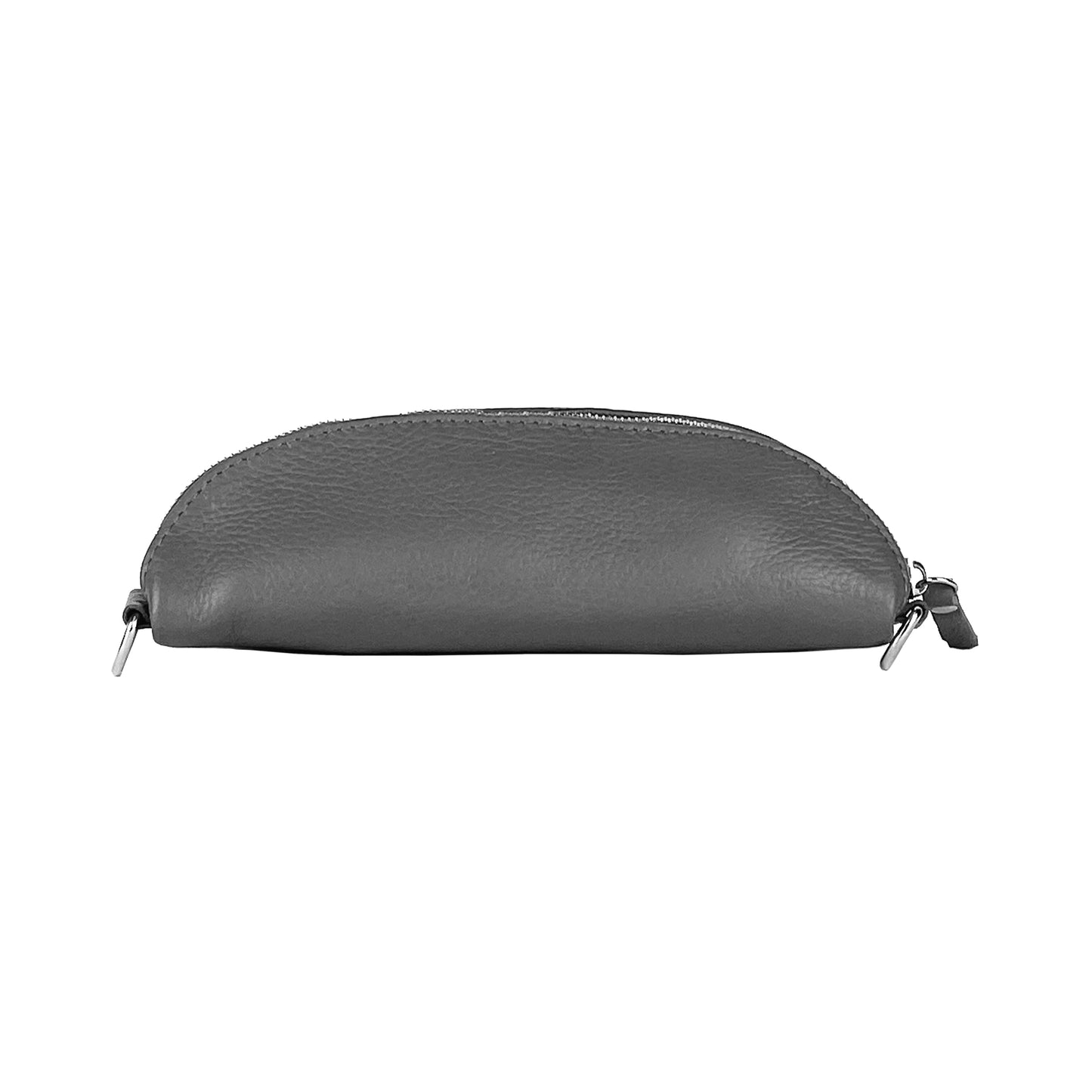 RB1015F | Marsupio con tracolla removibile in Vera Pelle Made in Italy. Attacchi con moschettoni in metallo Nickel Lucido - Colore Grigio - Dimensioni: 24 x 14 x 7