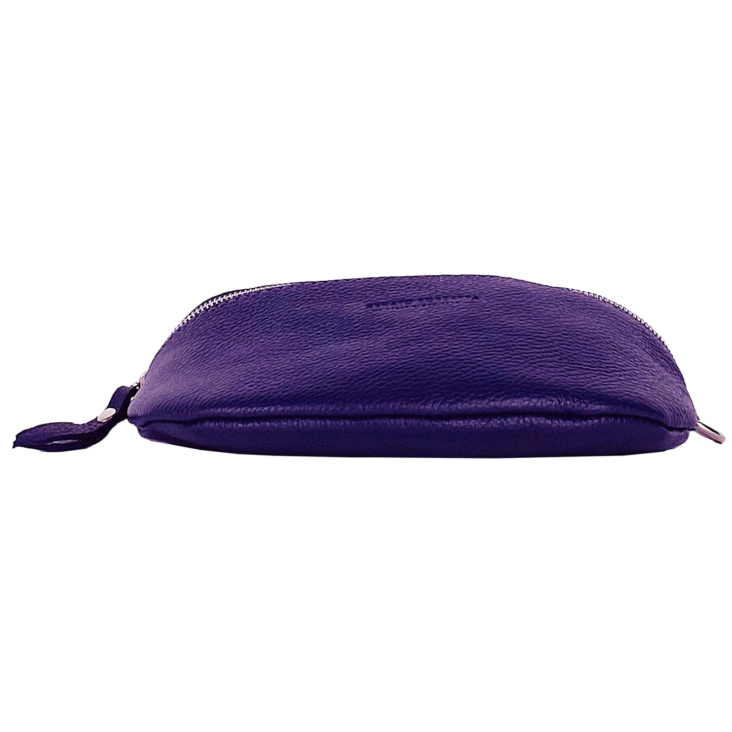 RB1015Y | Marsupio con tracolla amovible en Vera Pelle Fabriqué en Italie. Attacchi con moschettoni in metallo Nickel Lucido - Colore Viola - Dimensions: 24 x 14 x 7