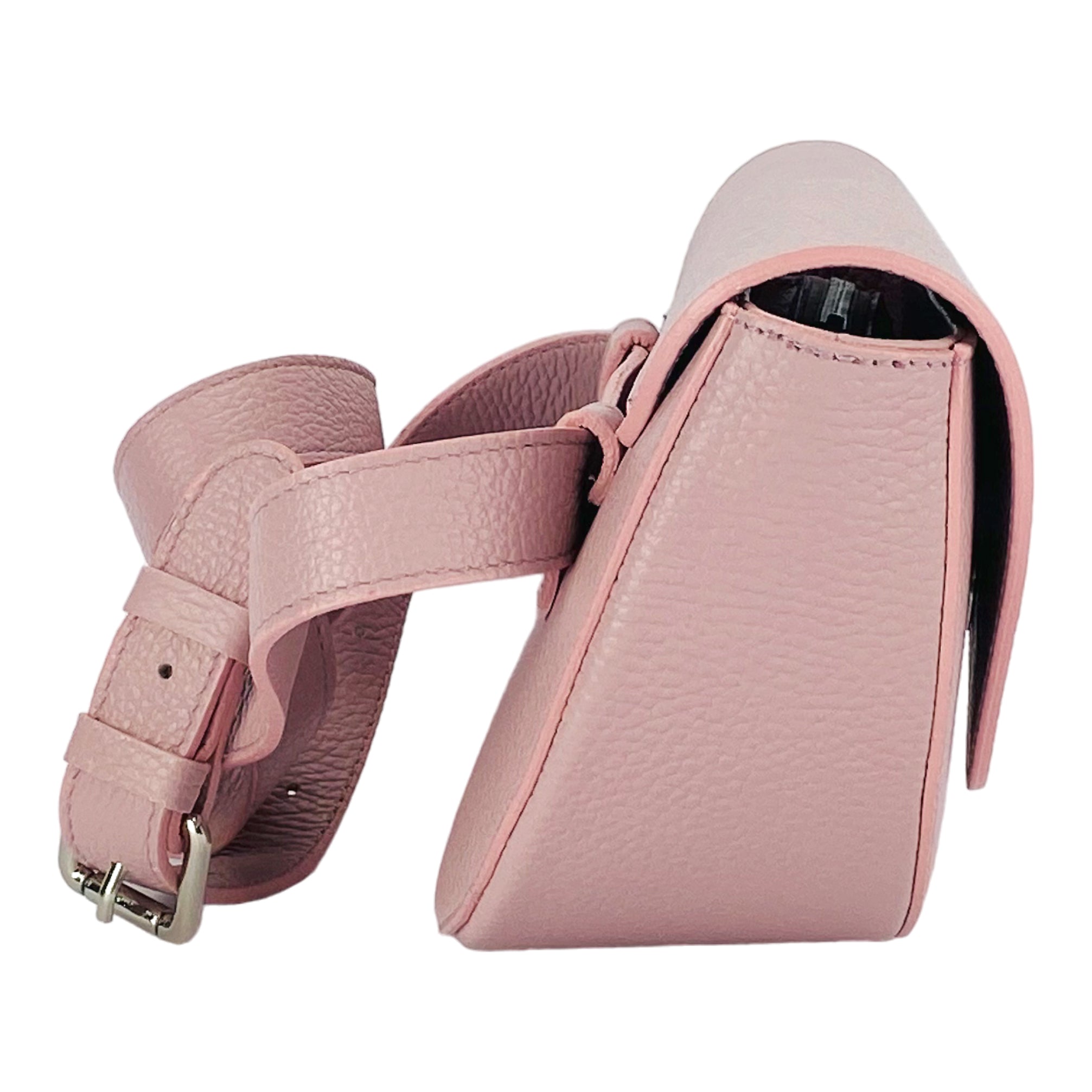 RB1027AZ  | Borsa Donna a Bandoliera stondata in Vera Pelle Made in Italy. Tracolla removibile e regolabile in pelle. Accessori Nickel Lucido - Colore Rosa Antico - Dimensioni: cm 25 x 15 x 9 - www.Shopthatapp.com