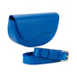 RB1027CH  | Borsa Donna a Bandoliera stondata in Vera Pelle Made in Italy. Tracolla removibile e regolabile in pelle. Accessori Nickel Lucido - Colore Blu Royal - Dimensioni: cm 25 x 15 x 9 - www.Shopthatapp.com