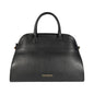 RB1032A | Borsa a Mano Donna FRIDA in Vera Pelle Made in Italy. Accessori in metallo Oro Lucido - Colore Nero - Dimensioni: cm 43 x 29 x 24 + 12 (Luce manici)