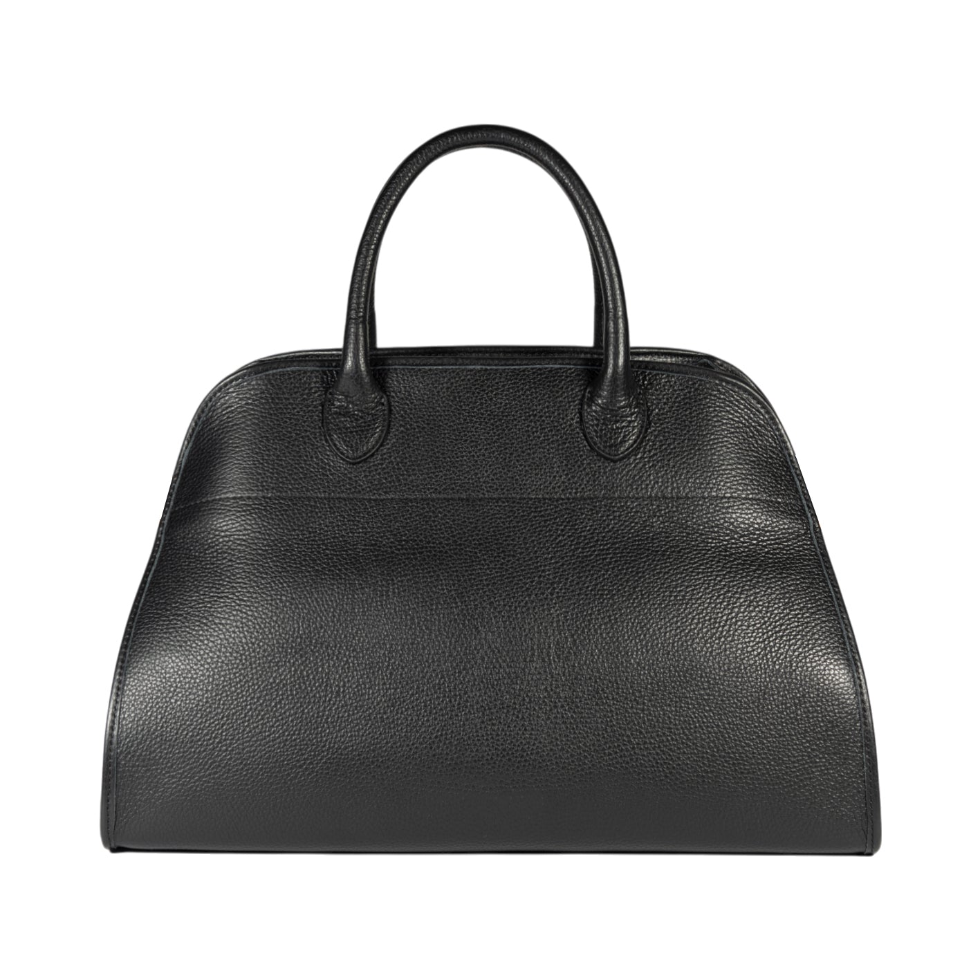 RB1032A | Borsa a Mano Donna FRIDA in Vera Pelle Made in Italy. Accessori in metallo Oro Lucido - Colore Nero - Dimensioni: cm 43 x 29 x 24 + 12 (Luce manici)