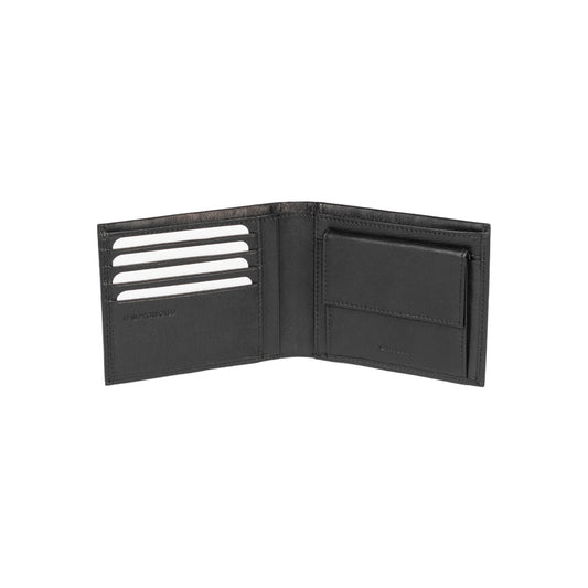 RB12003A | Portafogli Uomo risvoltato in Vera Pelle pieno fiore, con leggera grana. Colore Nero. Protezione RFID. Dimensioni da chiuso: cm 12,5 x 9,5 x 2. Confezione: Scatola regalo fondo/coperchio - www.Shopthatapp.com