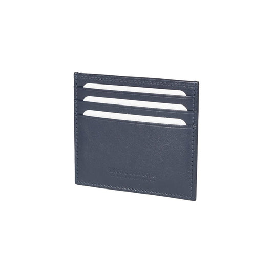 RB12016D | Porta Carte di Credito in Vera Pelle pieno fiore, con leggera grana. Colore Blu. Protezione RFID. Dimensioni: cm 10 x 8 x 0,5. Confezione: Scatola regalo fondo/coperchio - www.Shopthatapp.com