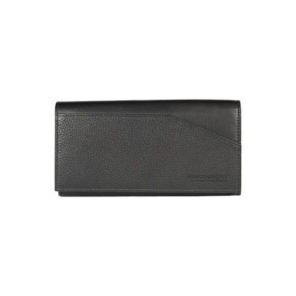 RB12129A | Portafogli Donna in Vera Pelle pieno fiore, grana dollaro/leggera. Colore Nero. Protezione RFID. Dimensioni da chiuso: cm 18,5 x 10 x 3. Confezione: Scatola regalo fondo/coperchio - www.Shopthatapp.com