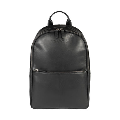 RB2001A | Zaino Porta Netbook/Tablet en Nylon/Vera Pelle, avec leggera grana. Chiusura con lampo e spallacci regolabili - Colore Nero - Dimensions: cm 27 x 38 x 14. Confezione: Sacchetto Tessuto non Tessuto