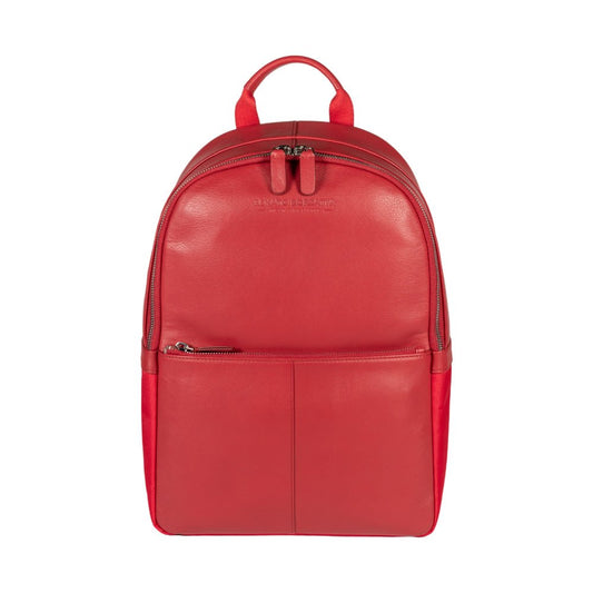 RB2001V | Zaino Porta Netbook/Tablet in Nylon/Vera Pelle, con leggera grana. Chiusura con lampo e spallacci regolabili - Colore Rosso - Dimensioni: cm 27 x 38 x 14. Confezione: Sacchetto Tessuto non Tessuto - www.Shopthatapp.com