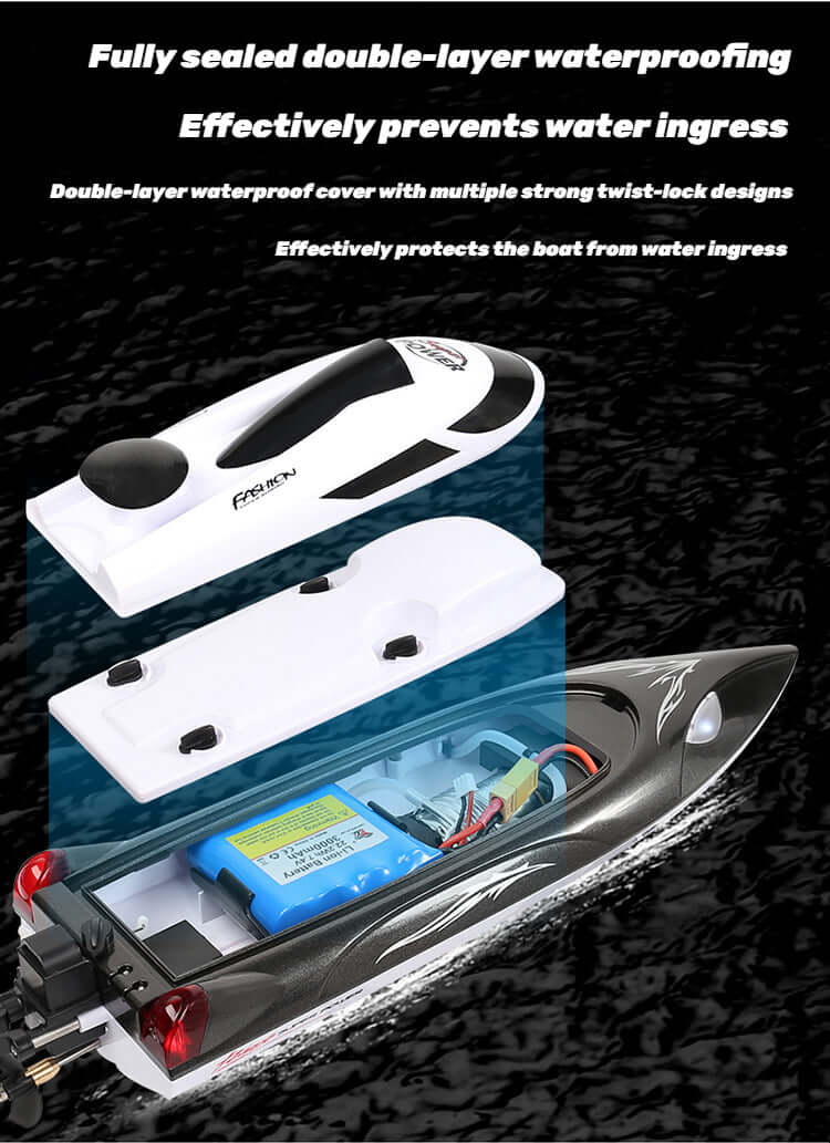 RC Boat & Yacht: High-Speed Remote Boat Toy, 35km/h, Water-Cooled - www.Shopthatapp.com #