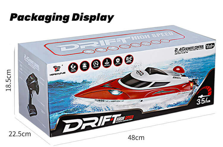 RC Boat & Yacht: High-Speed Remote Boat Toy, 35km/h, Water-Cooled - www.Shopthatapp.com #
