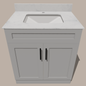 30-Inch Shaker Bathroom Vanity — White or Gray | Plywood Cabinet, Solid-Wood Doors, Soft-Close 3-Way Clip-On Hinges, Natural Wood Interior - www.Shopthatapp.com