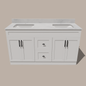 72-Inch Double Sink Shaker Bathroom Vanity — White or Gray | Plywood Cabinet, Solid-Wood Doors, Soft-Close 3-Way Clip-On Hinges | Center 2 Drawers - www.Shopthatapp.com
