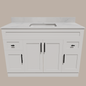 48-Inch Shaker Bathroom Vanity — White or Gray | Plywood Cabinet, Solid-Wood Doors, Soft-Close 3-Way Clip-On Hinges - www.Shopthatapp.com