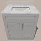 30-Inch Shaker Bathroom Vanity — White or Gray | Plywood Cabinet, Solid-Wood Doors, Soft-Close 3-Way Clip-On Hinges, Natural Wood Interior - www.Shopthatapp.com