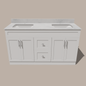 72-Inch Double Sink Shaker Bathroom Vanity — White or Gray | Plywood Cabinet, Solid-Wood Doors, Soft-Close 3-Way Clip-On Hinges | Center 2 Drawers - www.Shopthatapp.com