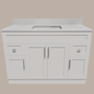 48-Inch Shaker Bathroom Vanity — White or Gray | Plywood Cabinet, Solid-Wood Doors, Soft-Close 3-Way Clip-On Hinges - www.Shopthatapp.com