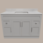 48-Inch Shaker Bathroom Vanity — White or Gray | Plywood Cabinet, Solid-Wood Doors, Soft-Close 3-Way Clip-On Hinges - www.Shopthatapp.com