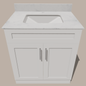30-Inch Shaker Bathroom Vanity — White or Gray | Plywood Cabinet, Solid-Wood Doors, Soft-Close 3-Way Clip-On Hinges, Natural Wood Interior - www.Shopthatapp.com