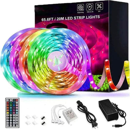 RGB 5050 LED Light Strip Color changing LED Strip Light with Remote Controller 20 meters Long 44keys Controller - www.Shopthatapp.com